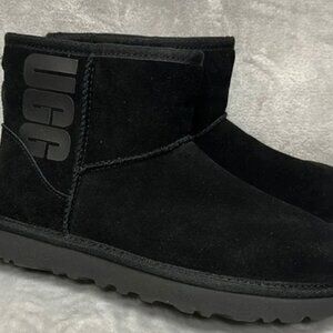 UGG Logo Print Ankle Boots Size 6, Black